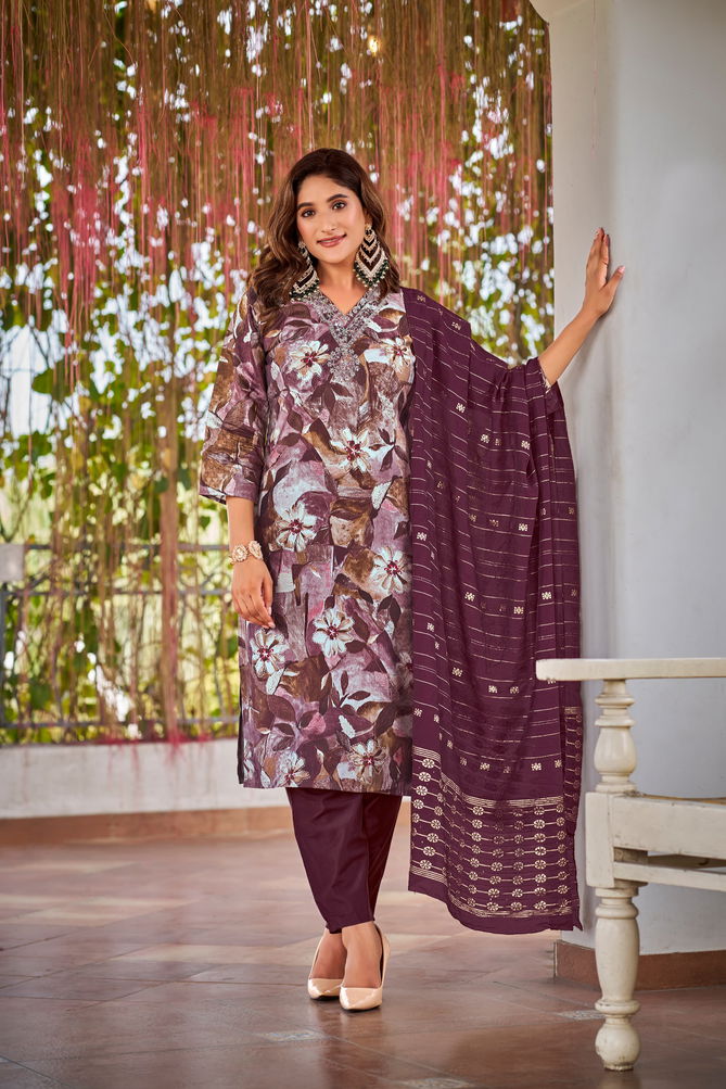 Muskan Vol 5 By Ossm Chanderi Modal Foil Printed Kurti With Bottom Dupatta Wholesale Online